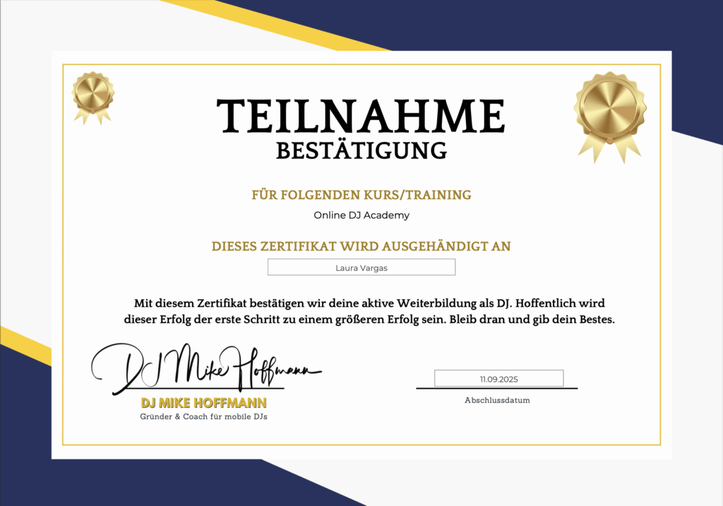 Weiterbildung als Dj. Hochzeits Dj Franken