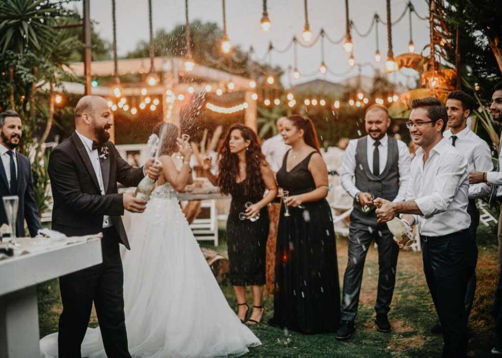 Sektempfang Outdoor. Hochzeits Dj Bamberg. service.